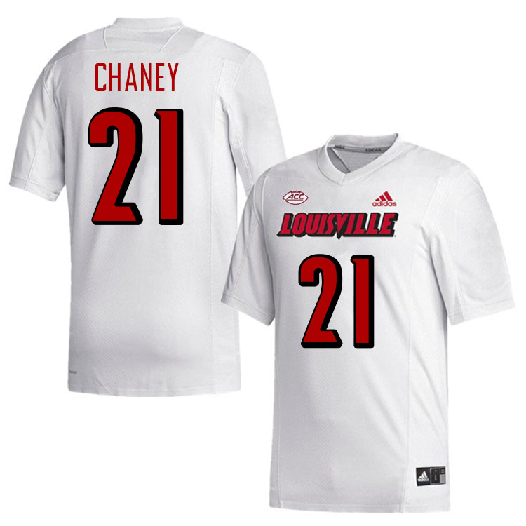 Men #21 Donald Chaney Louisville Cardinals College Football Jerseys Stitched-White